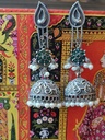 Silver tone brass earrings
