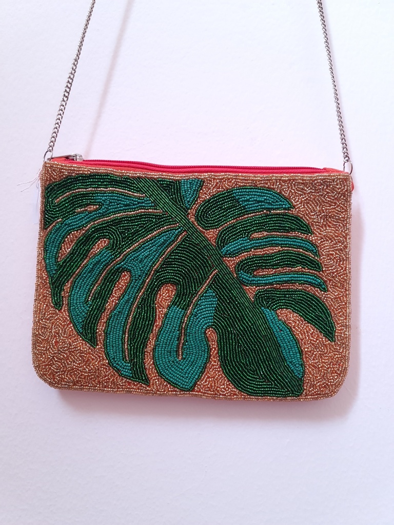 Beaded Clutch Purse-Orange