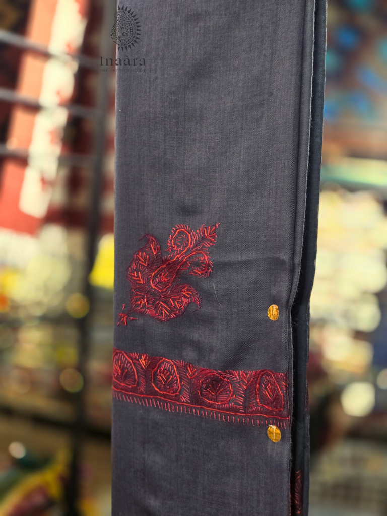 Handmade Semi-Pashmina Ghutra - Dark Grey