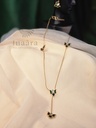 Liànhuā necklace & studs- Forest Green
