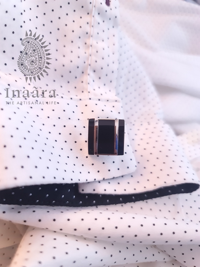 Black Onyx Stone Studded Cufflinks