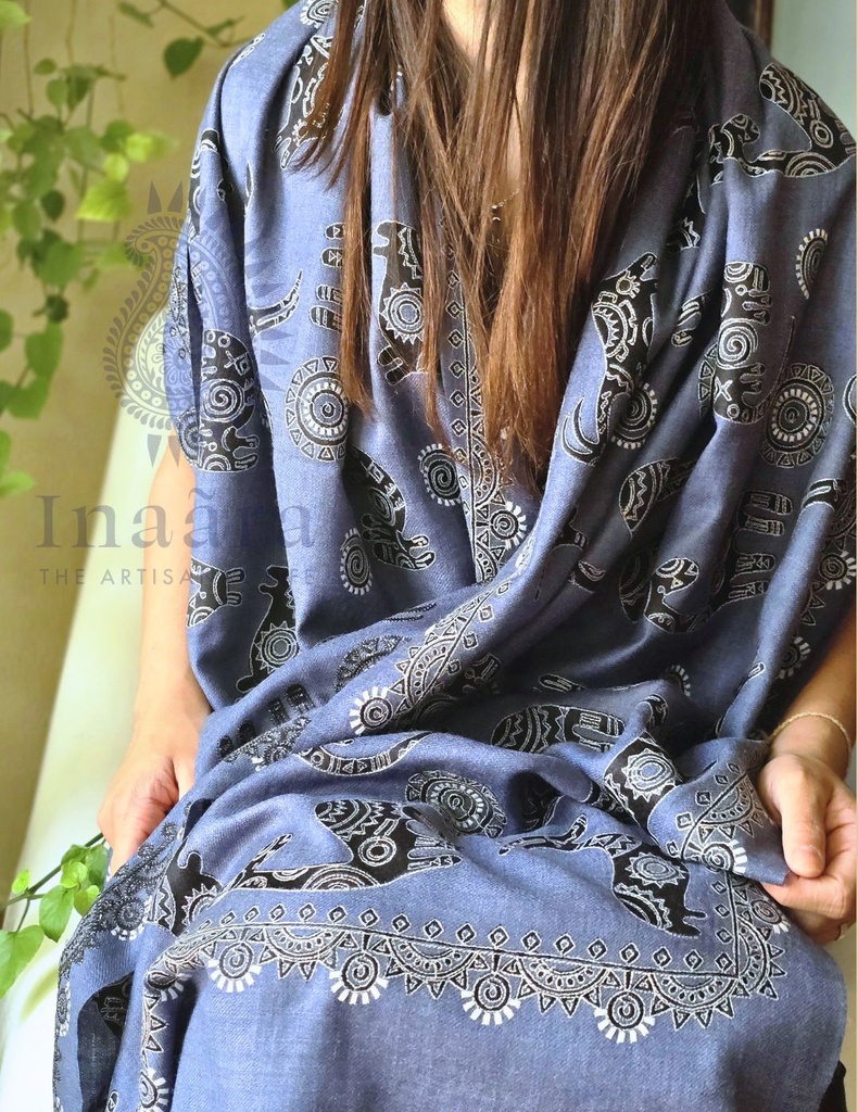 Ibex Merino Wool Stole (Gray)