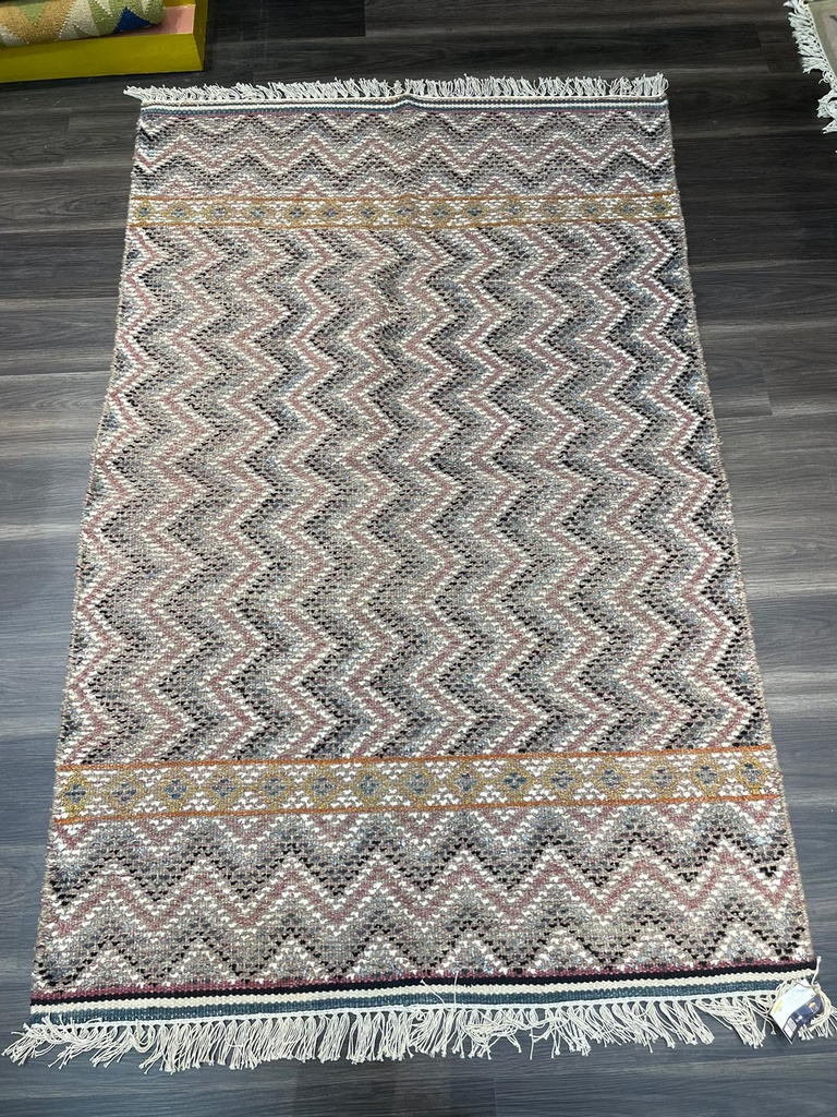 ZigZag 3D Pattern Dhurrie 6X4ft