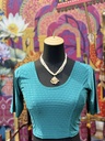 Crop Saree Blouse-Peacock Blue