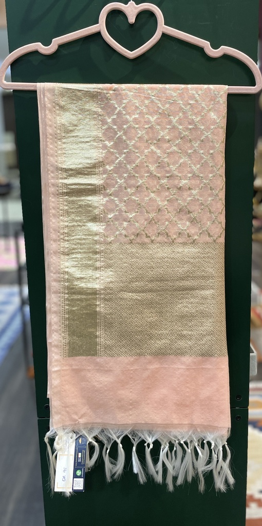 Banarasi Silk Dupatta - Peach