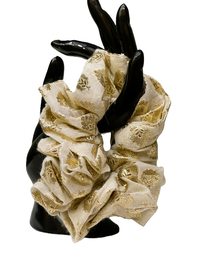 Scrunchie Cotton Fabric-Small cream