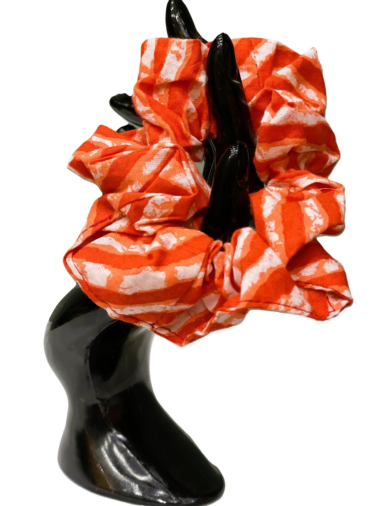 Scrunchie cotton fabric- red orange