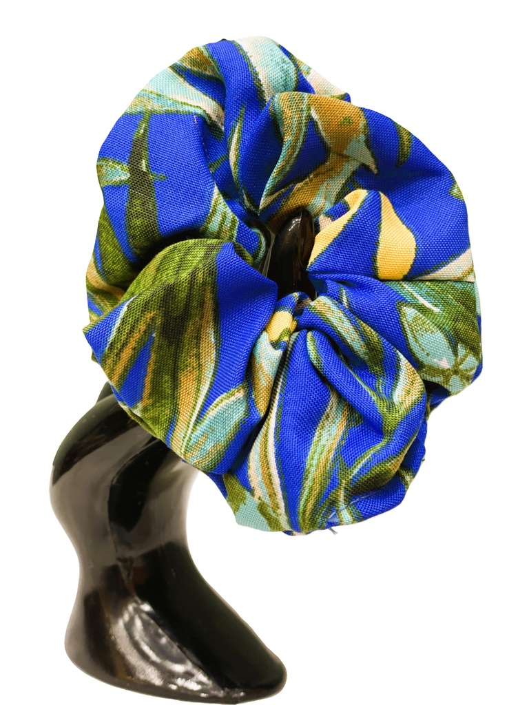 Scrunchie Cotton Fabric-Small blue/green