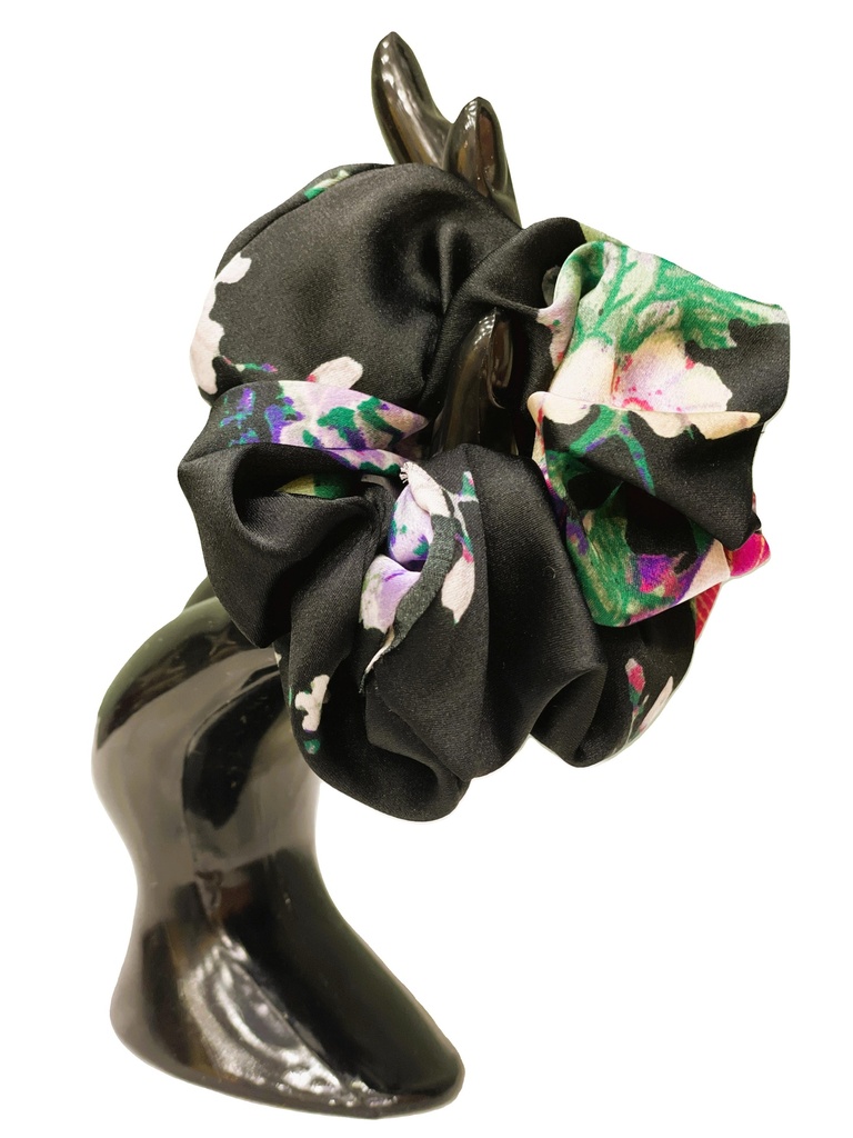 Scrunchie Silk Fabric-Small black