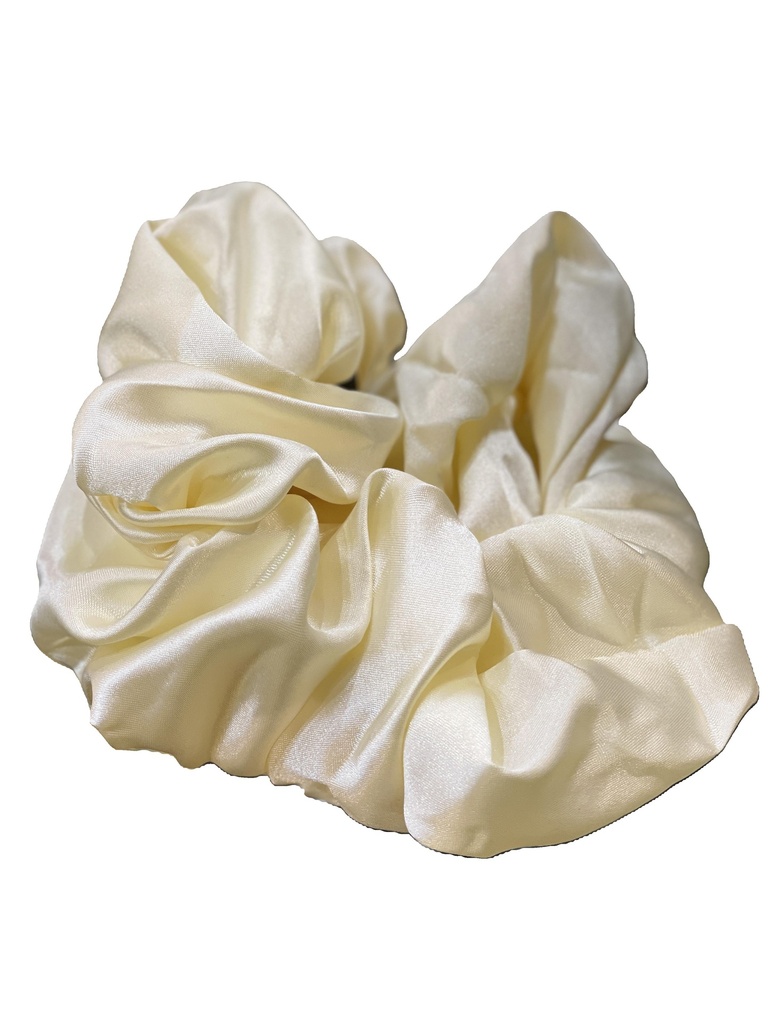 Scrunchie Silk Fabric-Big white