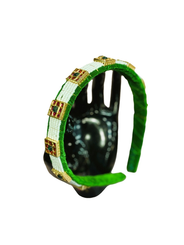 Handmade Beads w/Golden Glass-GRN