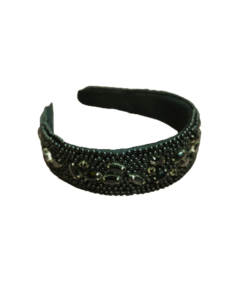 Baroque hand embroidered hairbands-black