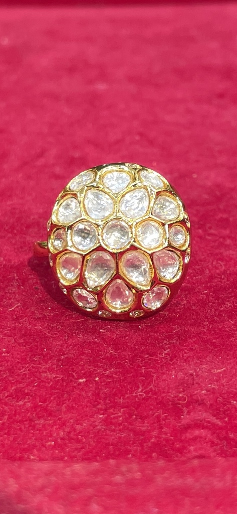 Gold Plated Polki Ring