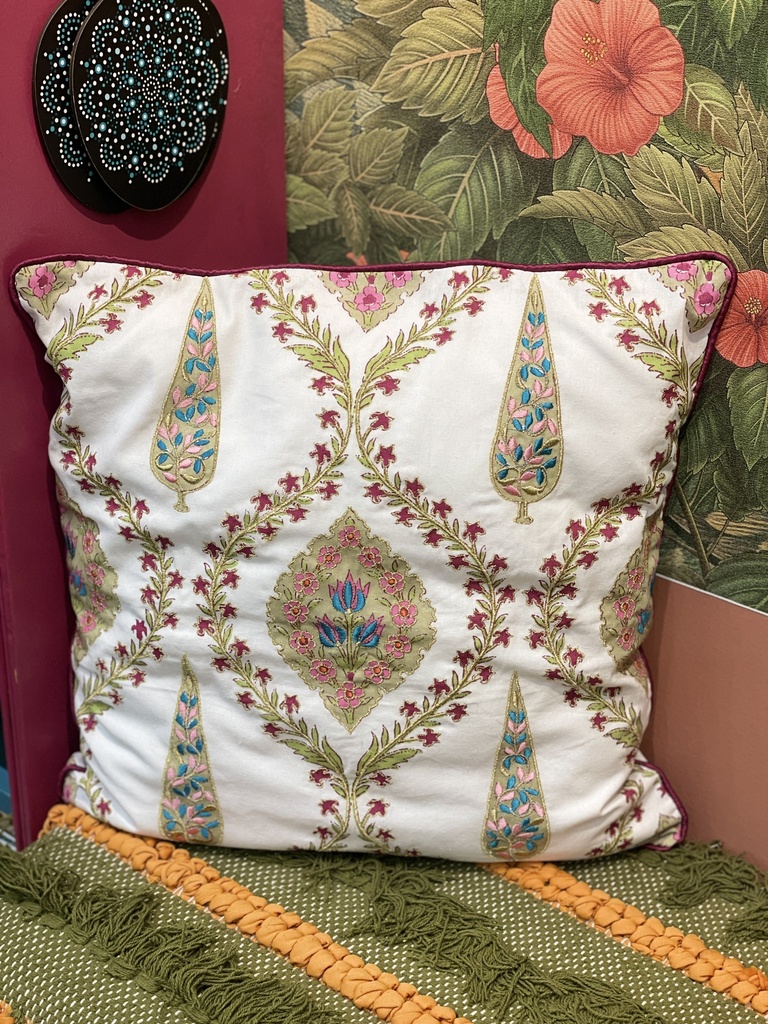 Cotton Embroidery Cushion/Single