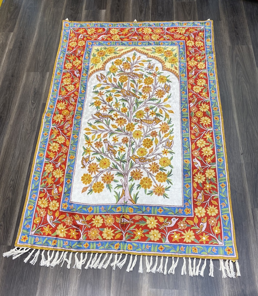 Tree of Life Kashmiri Tapestry-Red