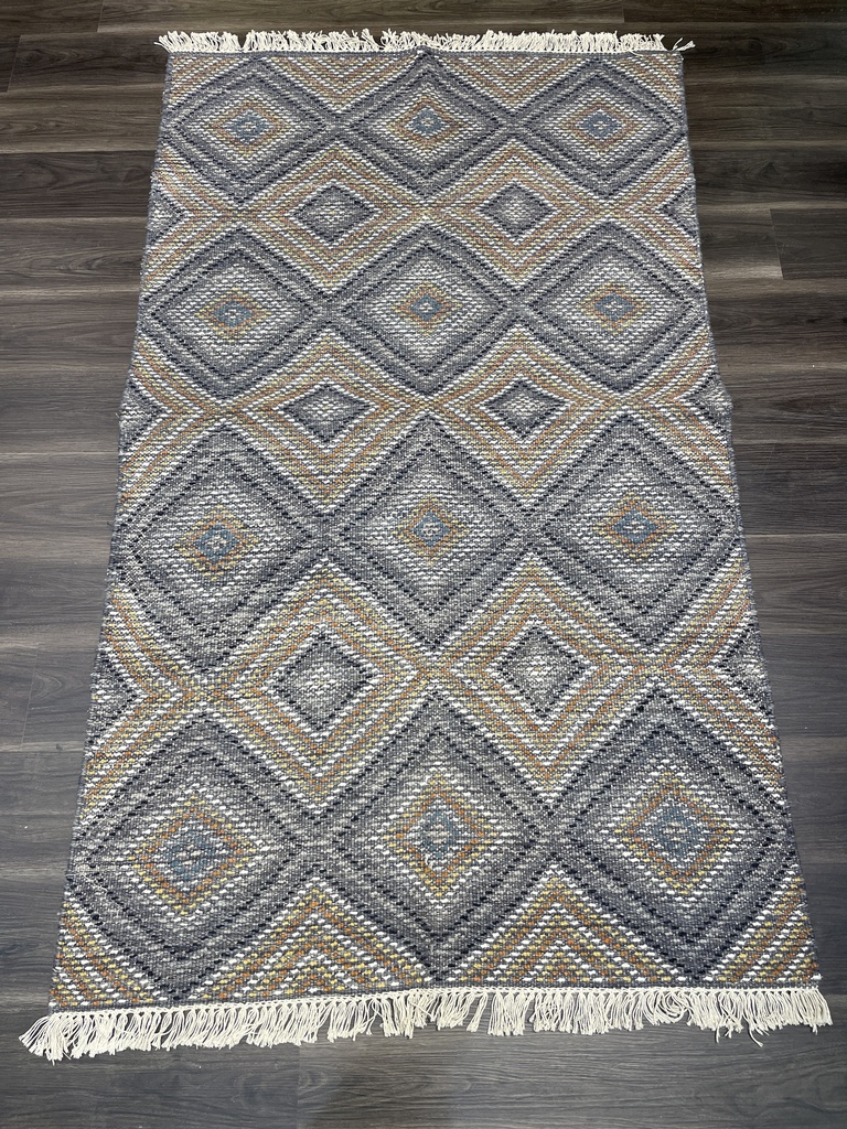 Diamond Checkers Dhurrie-SepiaTone 6x4