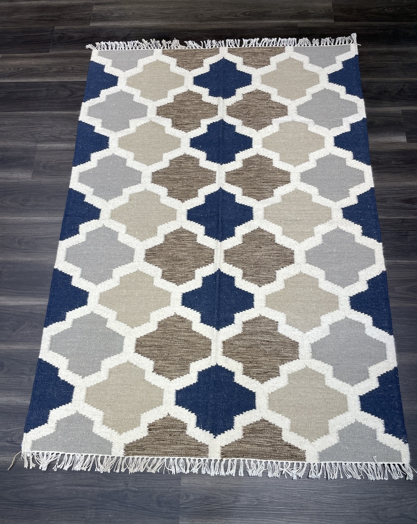 Rabi Wool Dhurrie Slate Tones(6x4ft)Blue