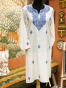 Kashmir Aari Embroidery Kurti/Long Size 42- Cream