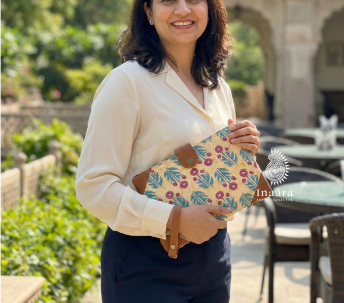Fabric Wrist Bag-Blue