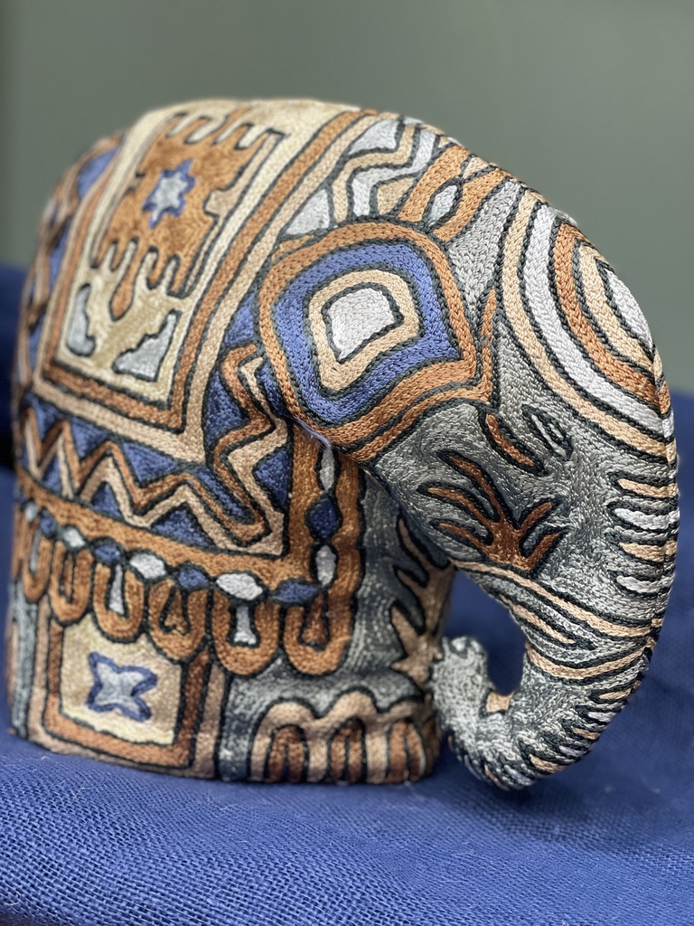 Embroidered Elephant Tea Potholder