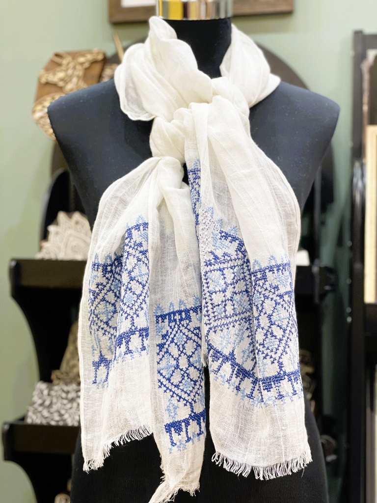 Organic Cotton Stole/Scarf- White