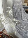 Block Printed Cotton Throw-Gray/Floral