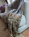 بطانية قطنية مطبوعة بالكتل – بني