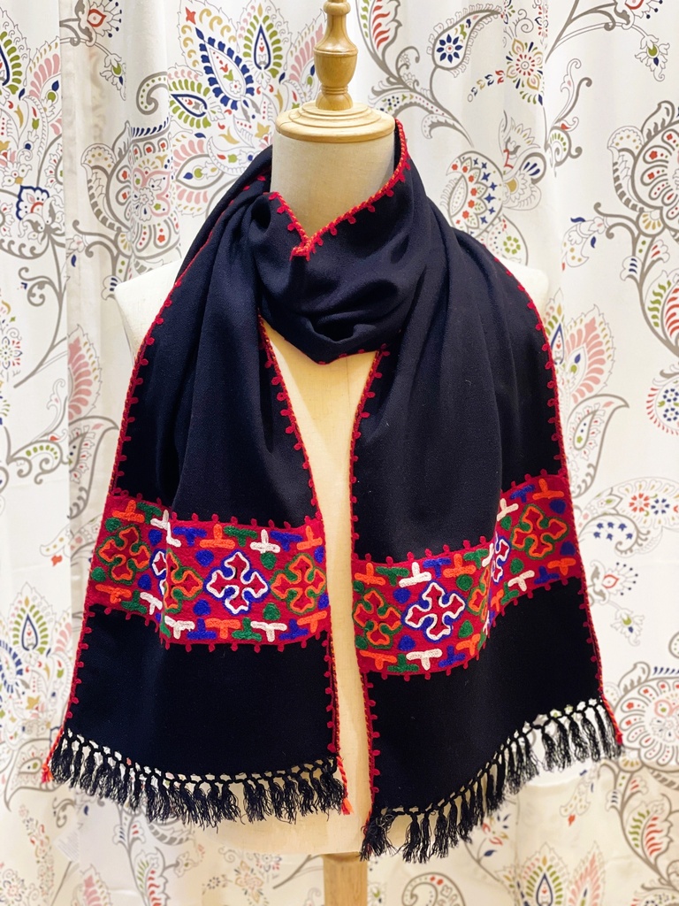 Wool Scarf/Muffler-Black