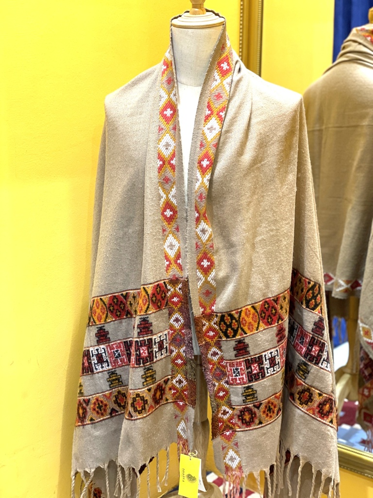 Pahadi Full Shawl-Beige