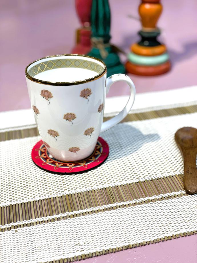 Pichwai Pink Floral Coffee Mug