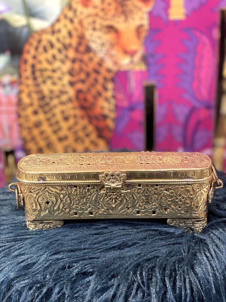 Rectangular Carved Incense Burner-Long