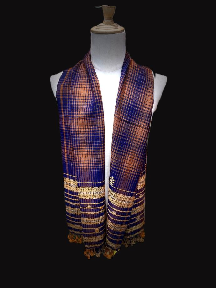 Plaid Handwoven Fine Wool Bhujodi Stole