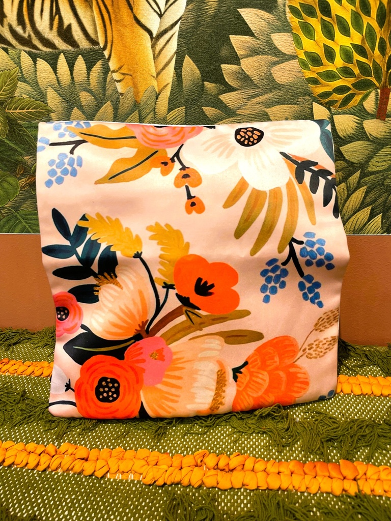 Digital Prints Floral Cushion Cover-Peach