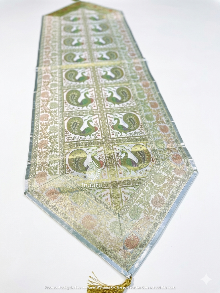 Brocade Table Runner-Gray