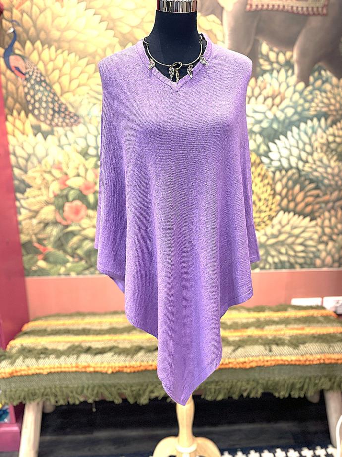 Free Size Poncho-Lavender Rose