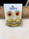 Gold Tone Jhumka with Pearls Earring