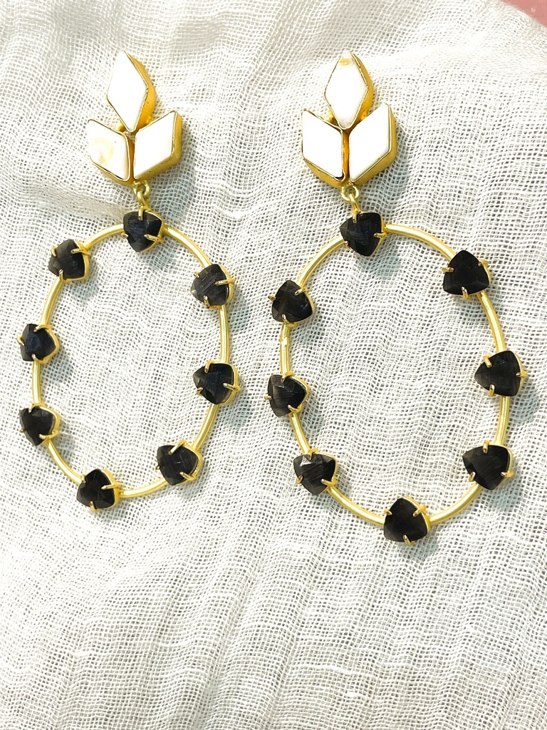 Labradorite Distinctive Hoop Earrings