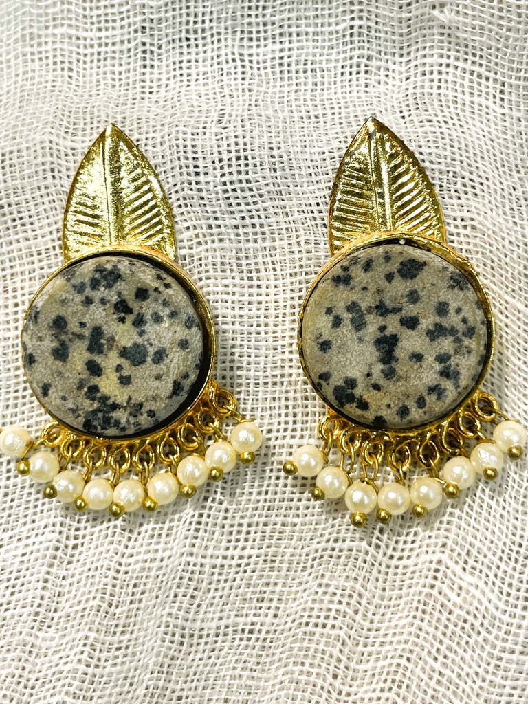 Dalmatian Jasper Athena Earrings