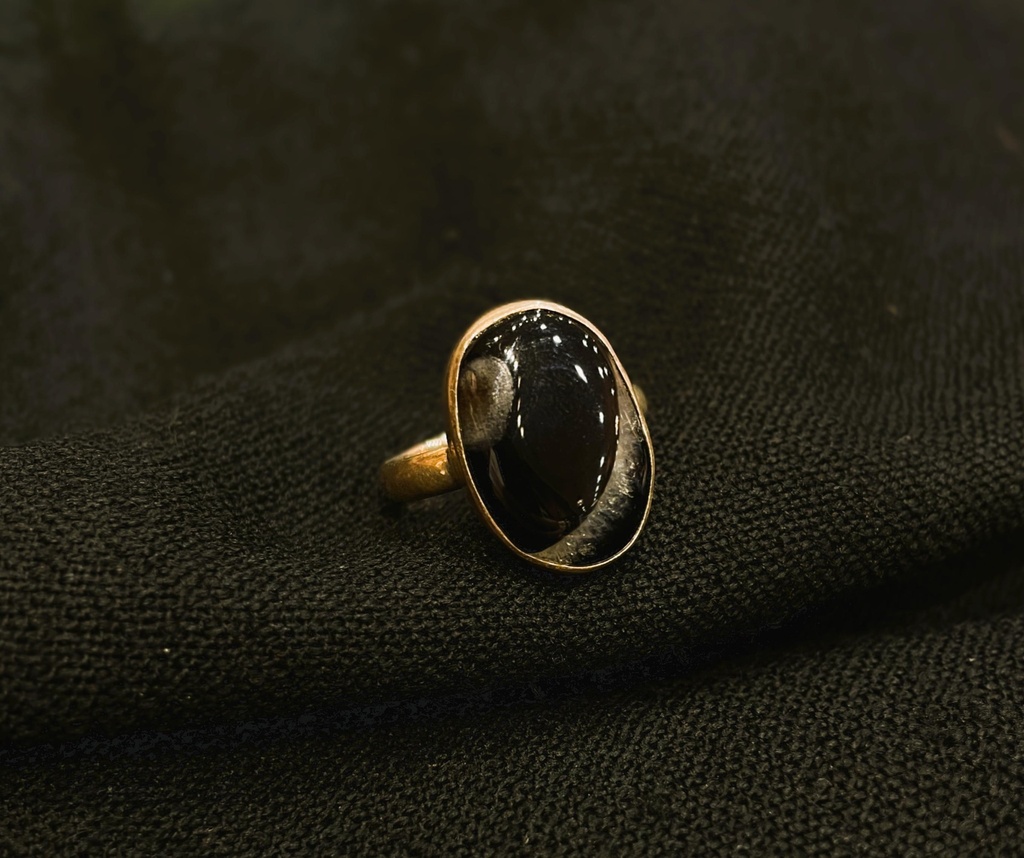 Aqeeq Stone Silver Polish Ring