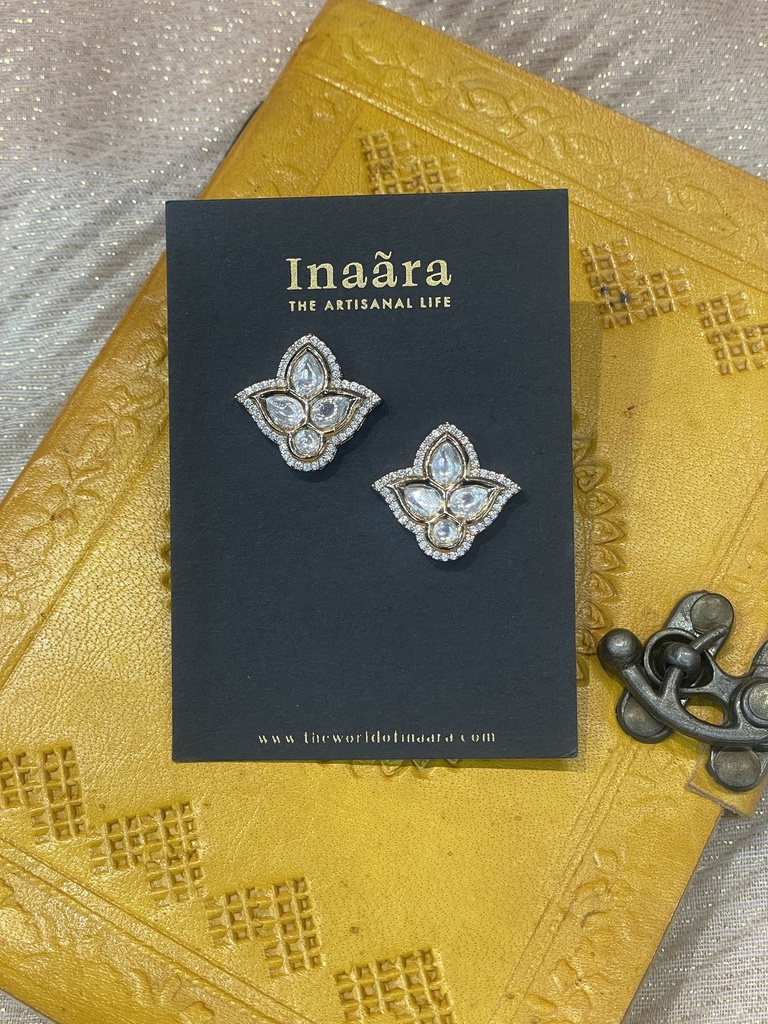 Leaf-Shaped Stud Earrings