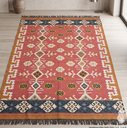Ziyana Handwoven Dhurrie(9x6ft)-Pink