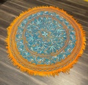 Namada Crewl Embroidery Rug Round/Orang
