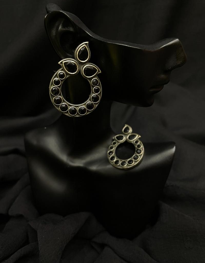 Black Dome Style Earrings