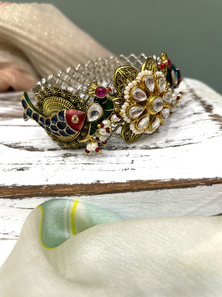 Handmade Wrist Cuff-Fish & Peacock