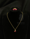 Gold Toned Duck Necklace & Earring Set