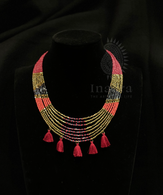 Handcrafted Multi-Layered String Beads Necklace