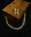 Floral Yellow Glass Necklace Set
