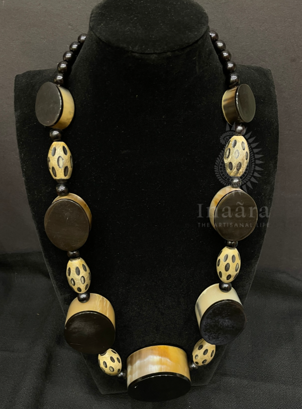 Bohemian Wood & Horn Necklace