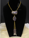 Raw Amethyst Stone & Pearl Necklace