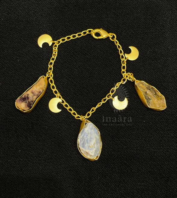 Handmade Gold Toned Charm Bracelet